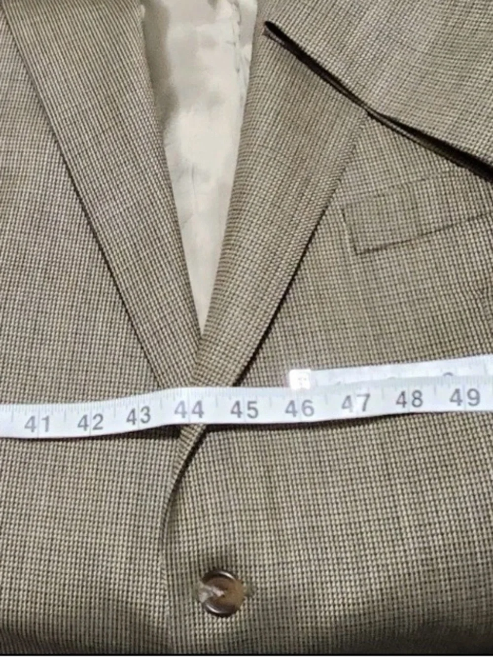 LAUREN RALPH LAUREN 100% WOOL MENS 46R OLIVE GREEN/BROWN HOUNDSTOOTH SPORT COAT